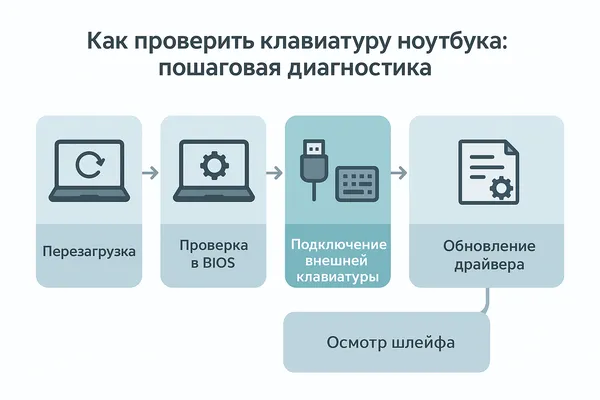 Пошаговая диагностика неисправности клавиатуры на ноутбуке