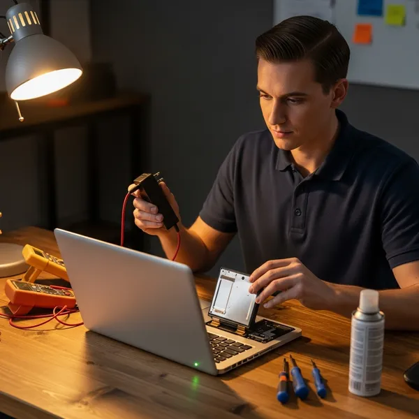 Первичная диагностика ноутбука: проверка зарядного устройства, индикаторов и корпуса