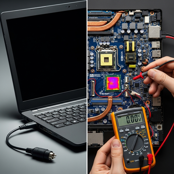 черный экран ноутбука при повреждении материнской платы