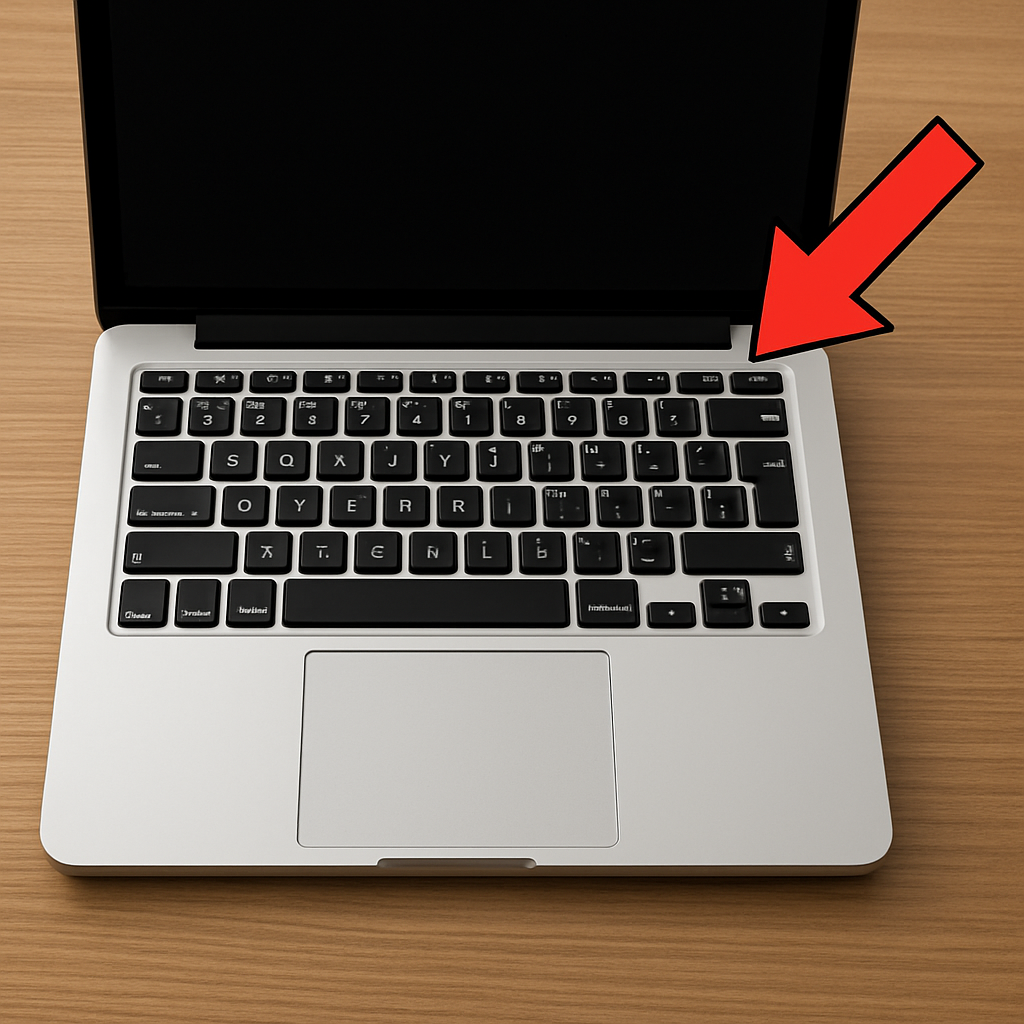 Удержание кнопки питания для принудительного выключения ноутбука