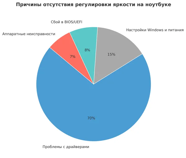 Причины отсутсвия регулировки яркости на ноутбуке
