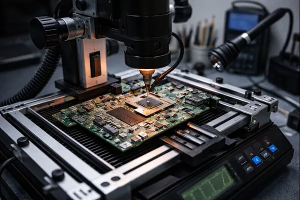 Процесс реболлинга видеочипа на BGA-станции