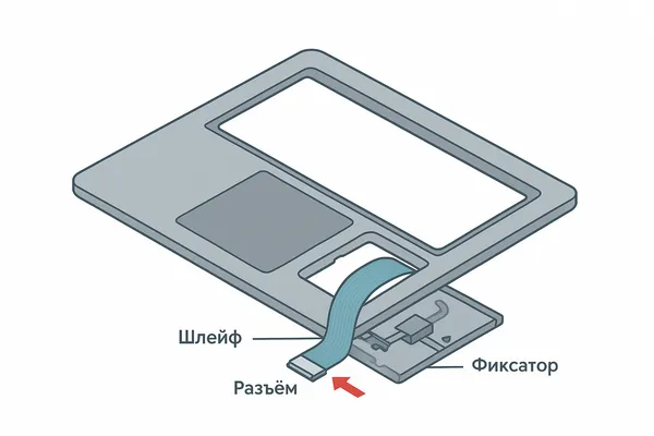 Расположение и подключение шлейфа клавиатуры в ноутбуке